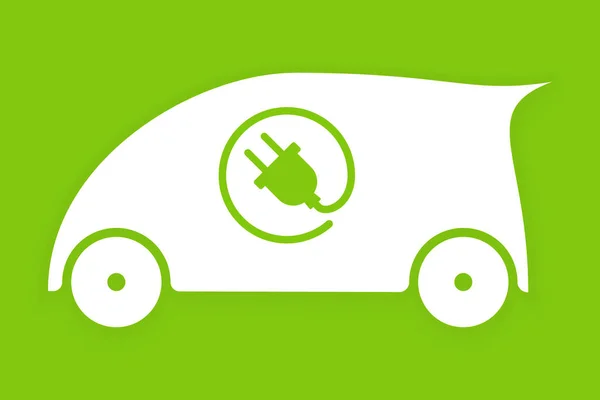 Electric Car Logo Eco Symbol Vozidla Ikona Ekologické Dopravy Vektor — Stockový vektor