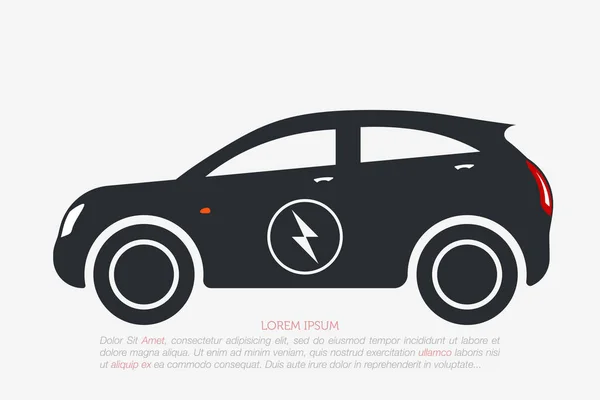 Electric Car Logo Eco Symbol Vozidla Ikona Ekologické Dopravy Vektor — Stockový vektor