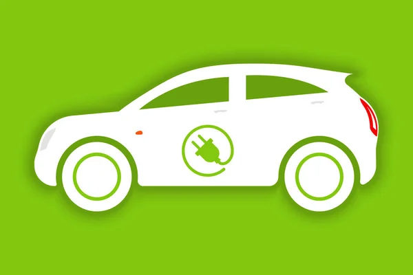 Elektrikli Araba Logosu Eko Araçlar Simgesi Ekolojik Taşımacılık Nakliyat Simgesi — Stok Vektör