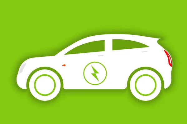 Elektrikli Araba Logosu Eko Araçlar Simgesi Ekolojik Taşımacılık Nakliyat Simgesi — Stok Vektör