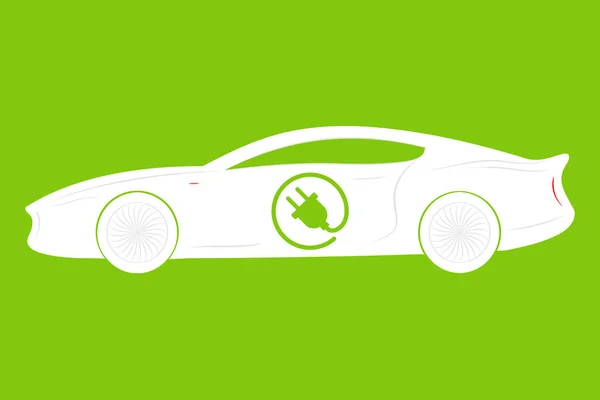 Electric Car Logo. Eco Symbol vozidla. Ekologické dopravní Ico — Stockový vektor