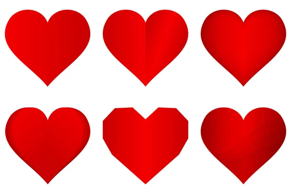 Srdce Sada Ikon Symbol Lásky Veselého Valentýna — Stockový vektor
