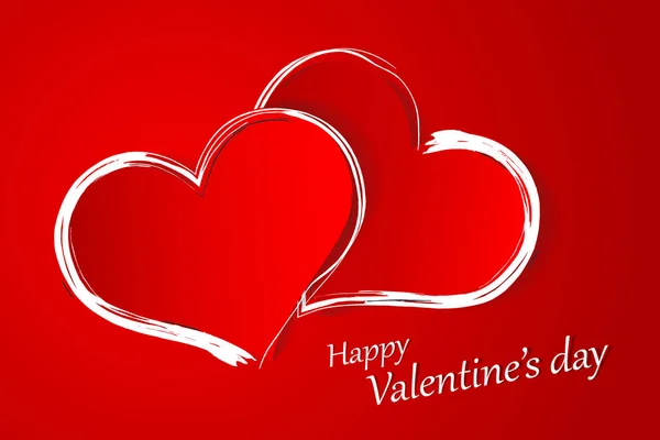 Briefkaart Voor Valentijnsdag Horizontale Oriëntatie Symbool Van Liefde Happy Valentine — Stockvector