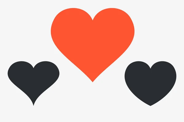 Coração Ícones Simples Símbolo Amor Feliz Dia Dos Namorados — Vetor de Stock