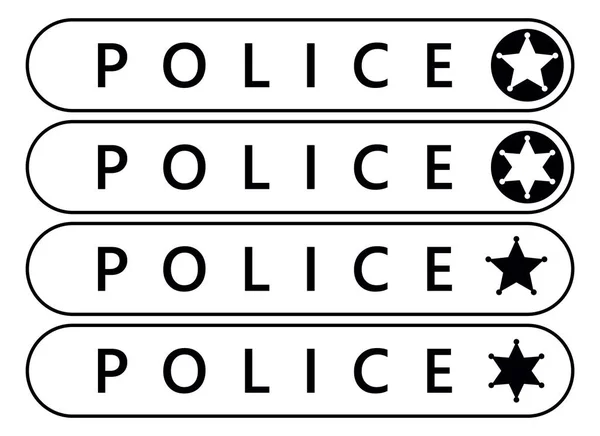 Поліцейська етикетка наклейка. Аварійний прапор. Векторні — стоковий вектор