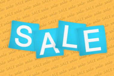 Satış afiş. Canlı promosyon etiket. Kare şekilleri. Hafif mavi O