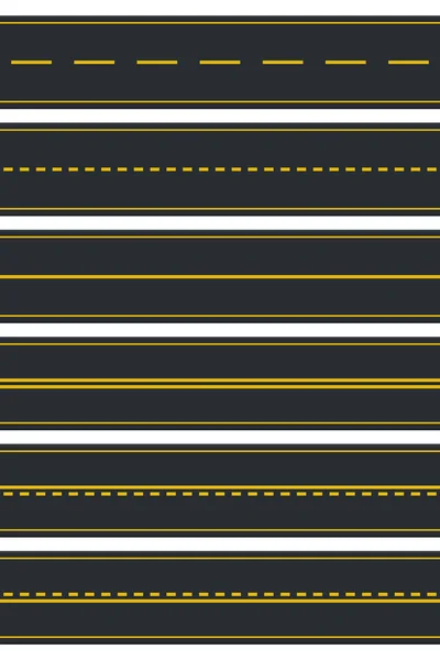 シームレスな道路型のセット。高速道路平面図です。ベクトル — ストックベクタ