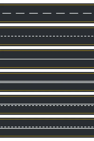 シームレスな道路型のセット。高速道路平面図です。ベクトル — ストックベクタ
