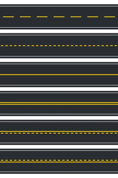 シームレスな道路型のセット。高速道路平面図です。ベクトル — ストックベクタ