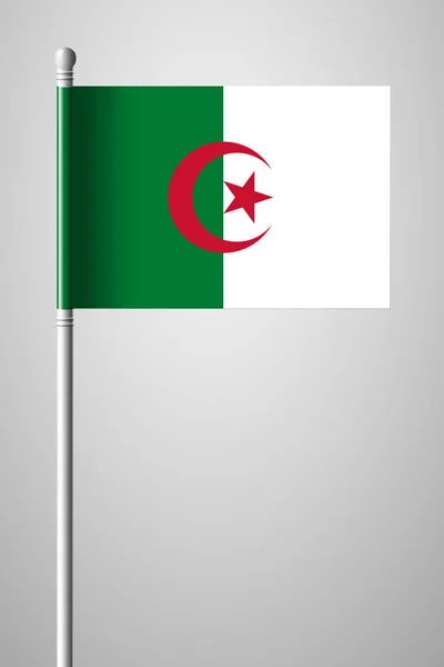 Drapeau d'Algérie. Drapeau national sur Flagpole. Illustration isolée — Image vectorielle