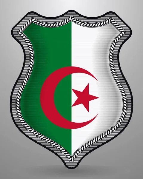 Drapeau d'Algérie. Badge vectoriel et icône. Orientation horizontale V — Image vectorielle