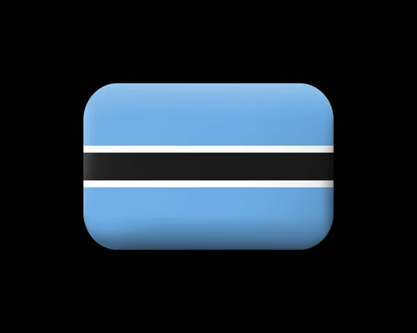Botsvana bayrağı. Mat vektör simgesi ve düğmesi. Dikdörtgen Sha — Stok Vektör