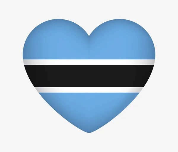 Bandera Nacional en Forma de Corazón de Botswana. Amo a mi país. Vecto. — Vector de stock
