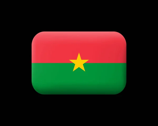 布基纳法索国旗。马特化矢量图标和按钮。矩形 — 图库矢量图片
