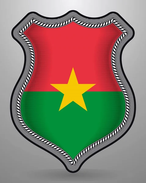 Bandiera del Burkina Faso. Badge vettoriale e icona. Orientat orizzontale — Vettoriale Stock