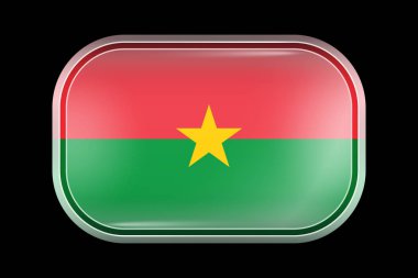 Burkina Faso bayrağı. Mat Vektör Simgesi. Vektör Dikdörtgen Sha