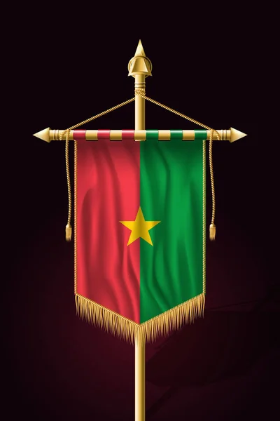 Vlag van Burkina Faso. Feestelijke verticale banner. Wandkleden wit — Stockvector