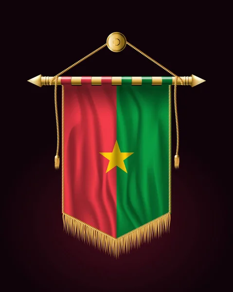 Vlag van Burkina Faso. Feestelijke verticale banner. Wandkleden wit — Stockvector