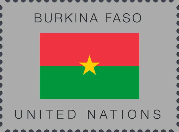 Vlag van Burkina Faso. Vector teken en pictogram. Postzegel stam — Stockvector