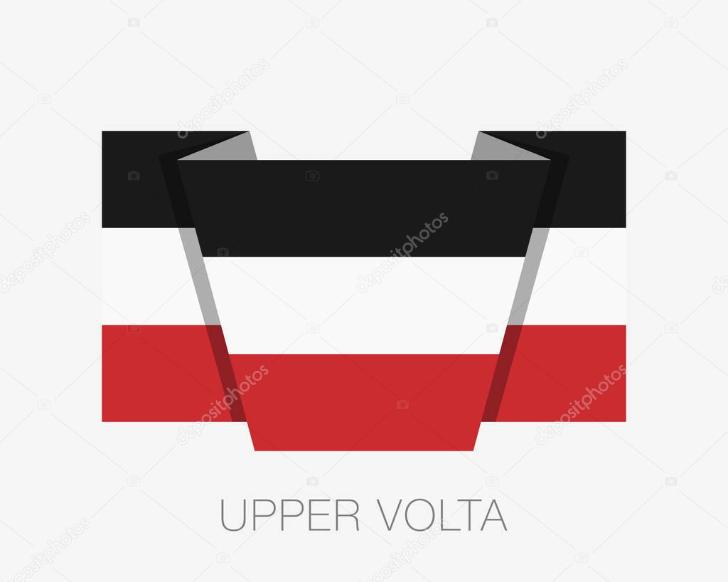 Historical Flag of Upper Volta. Flat Icon Waving Flag with Count
