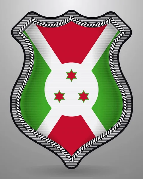 Vlag van Burundi. Vector badge en pictogram. Horizontale oriëntatie V — Stockvector