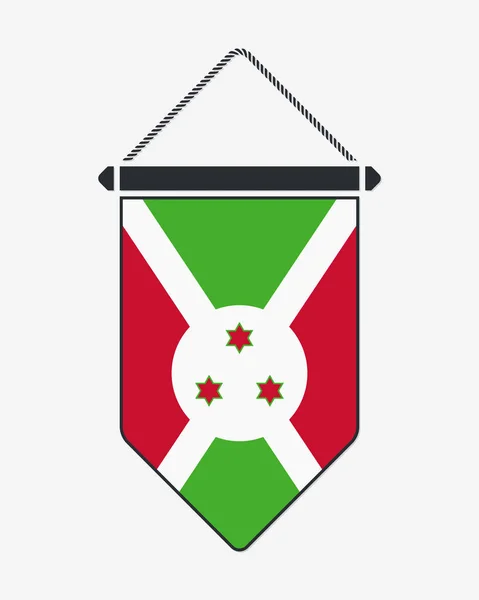 Vlag van Burundi. Vector teken en pictogram. Verticale wimpel. Vector — Stockvector