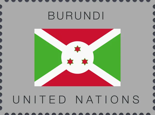 Vlag van Burundi. Vector teken en pictogram. Postzegel — Stockvector