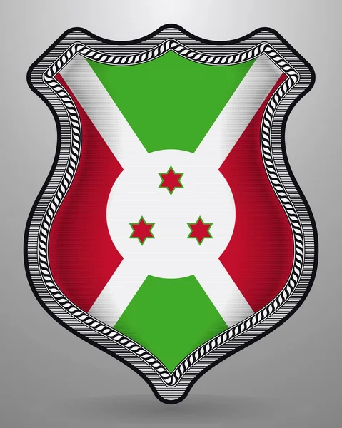 Vlag van Burundi. Vector badge en pictogram. Verticale oriëntatie ver — Stockvector