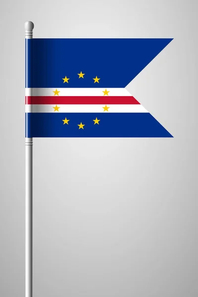 Bandeira de Cabo Verde. Bandeira Nacional em Flagpole. Isolado Illustra — Vetor de Stock
