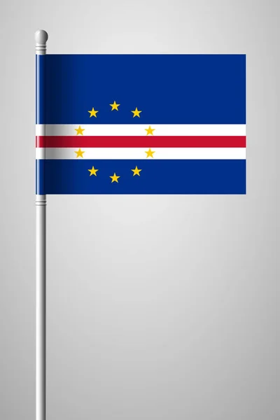 Bandeira de Cabo Verde. Bandeira Nacional em Flagpole. Isolado Illustra — Vetor de Stock