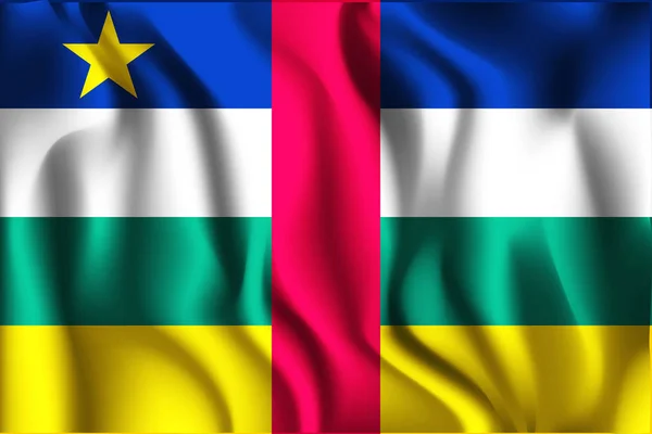 Bandera de República Centroafricana. Icono rectangular. Saludando — Vector de stock