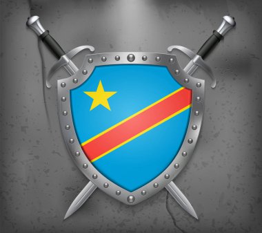 Flag of Democratic Republic of the Congo. The Shield clipart
