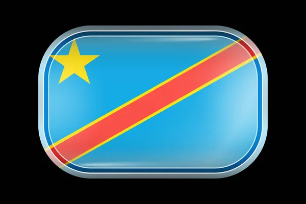 Bandera de la República Democrática del Congo. Icono de vector con estera — Vector de stock