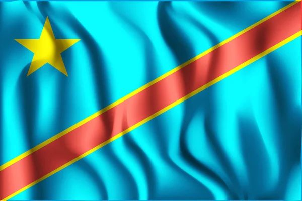 Bandera de la República Democrática del Congo. Icono rectangular — Vector de stock