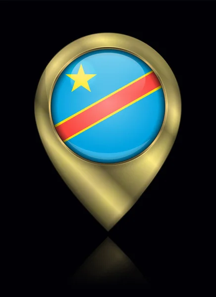Bandera de la República Democrática del Congo. Signo de vector e icono — Vector de stock