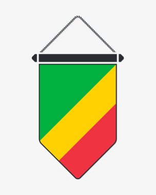 Flag of Republic of the Congo. Vector Sign and Icon. Vertical Pe clipart