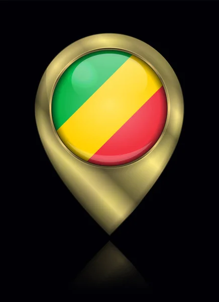 Vlag van de Republiek Congo. Vector teken en pictogram. Locatie sy — Stockvector