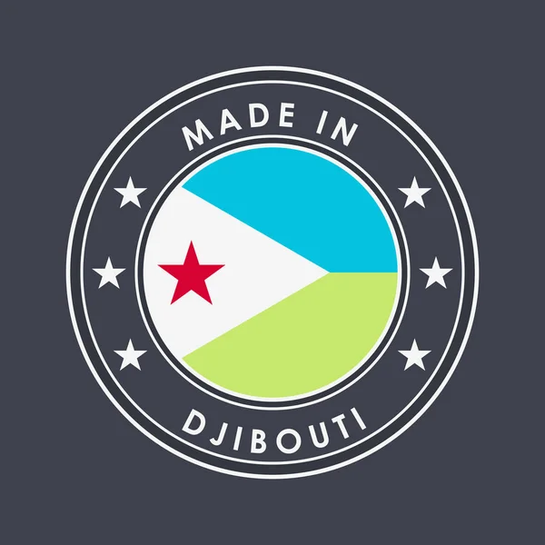 Bandeira do Djibuti. Rótulo redondo com nome de país para relação única —  Vetores de Stock
