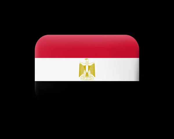 Bandiera dell'Egitto. Icona vettoriale opaca e pulsante. Forma rettangolare — Vettoriale Stock