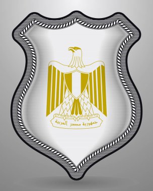 Mısır. Arması. Vektör Rozeti ve Simge. Dikey Yönlendirme