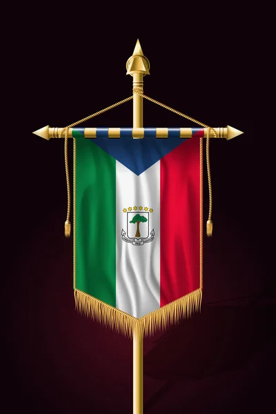 Flagge Äquatorialguineas. Festliche vertikale Fahne. Wandbehang — Stockvektor