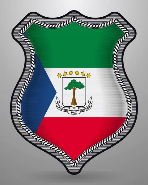 Vlajka Rovníkové Guiney. Vektorový znak a ikona. Horizontální Ori — Stockový vektor