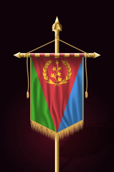 Vlag van Eritrea. Feestelijke verticale banner. Wandkleden met Gol — Stockvector