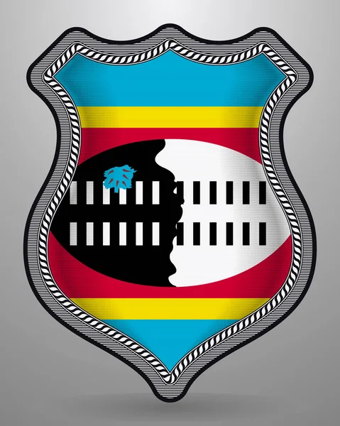 Bandera de Eswatini. Vector Badge e Icon. Orientación horizontal — Vector de stock