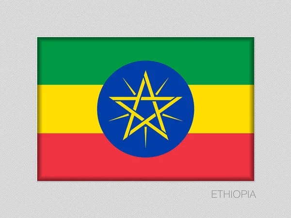Vlag van Ethiopië. National Ensign aspect ratio 2 tot 3 op Gray ca — Stockvector