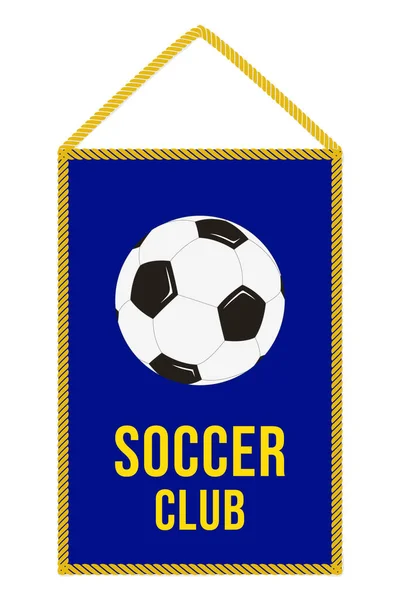 Soccer Pennant Bandera Fútbol Sport Pennon Con Emblema Simple Bola — Archivo Imágenes Vectoriales