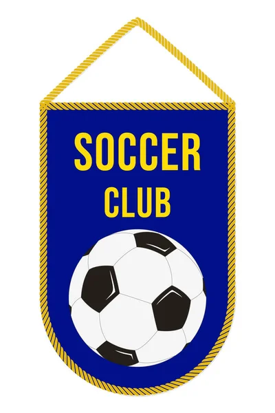 Soccer Pennant Bandera Fútbol Sport Pennon Con Emblema Simple Bola — Archivo Imágenes Vectoriales