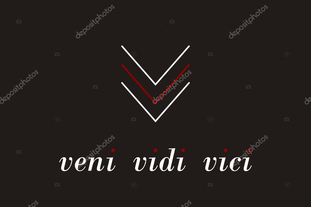 Veni Vidi Vici. Latin Quote Poster. Translation: I came, I saw, I conquered. Inspirational Quote