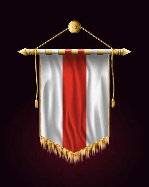 Λευκορωσία Ιστορική Λευκή Κόκκινη Άσπρη Σημαία Εορταστική Κάθετη Banner Κρεμάστρες — Διανυσματικό Αρχείο