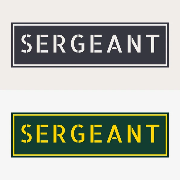 Patch Militari Distintivo Dell Esercito Emblema Sergaent Elementi Design Giacche — Vettoriale Stock